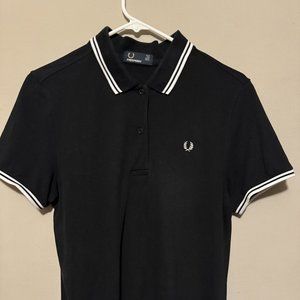Fred Perry Polo Black & White Womens Size 10